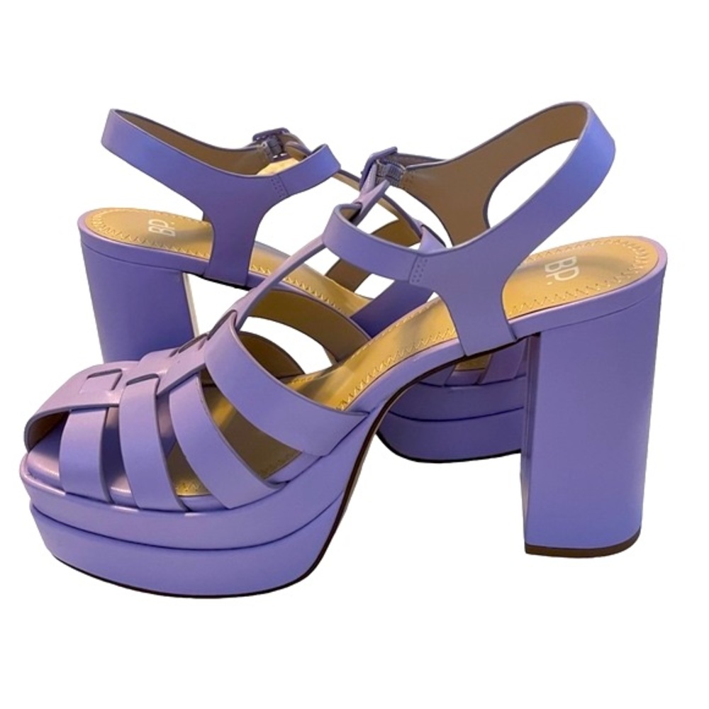 Fisherman Platforms Heels Pleather Purple Women’s Size 8.5 M New